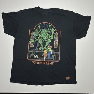 Steven Rhodes "Trust In God" Cthulu Lovecraft Mythos Black T Shirt Men  XL